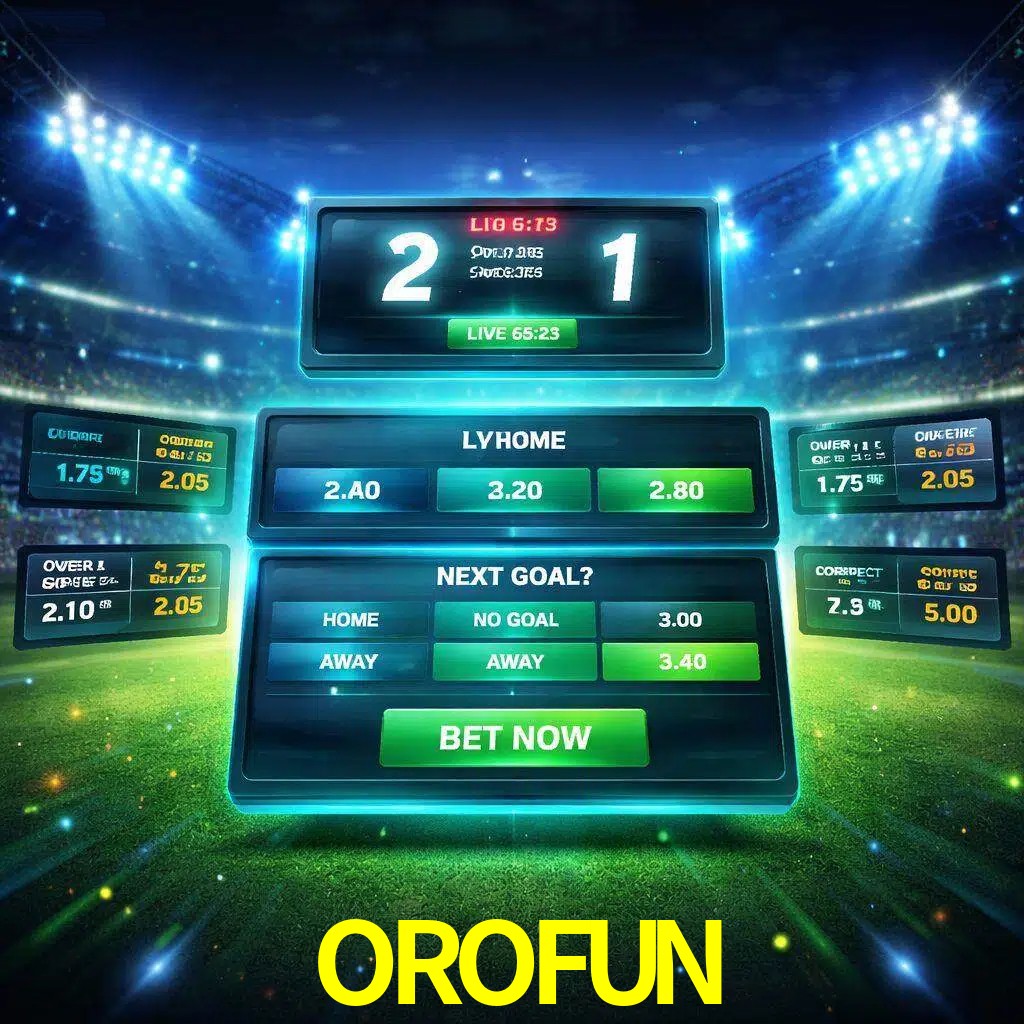 Vista de apuestas en vivo OROFUN durante un partido en curso