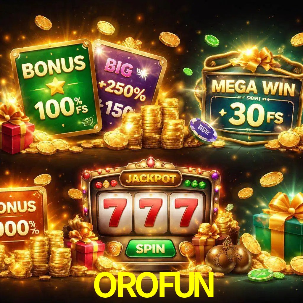 Tipos de bonos OROFUN incluyendo recompensas de bienvenida y promociones continuas