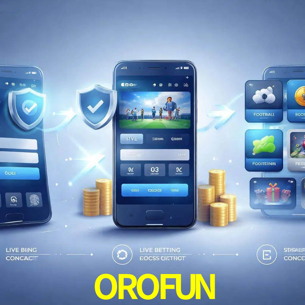 Pasos de acceso a la app OROFUN en pantalla de teléfono móvil